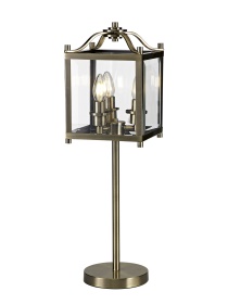 IL31117  Aston 67cm Table Lamp 3 Light Antique Brass